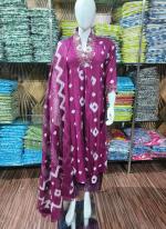 Cotton Orchid Casual Wear Printed Readymade Anarkali Suit